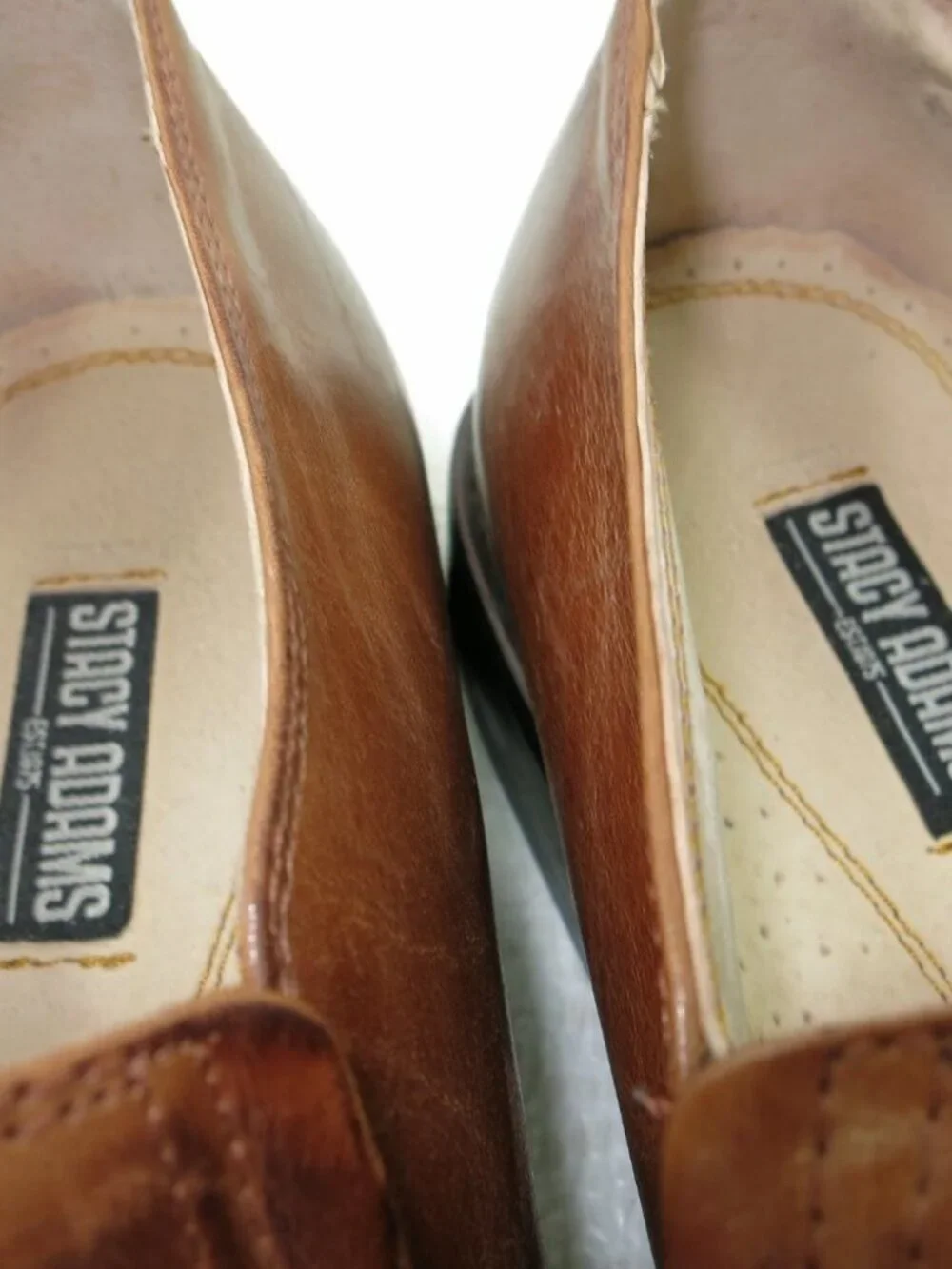 Stacy Adams Split Toe Leather Dress Loafer Shoes Zapatos Footwear Mens sz 11 M